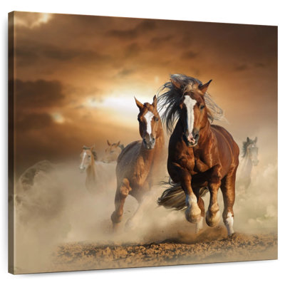 Racing Chestnut Horses