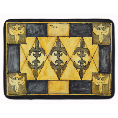 Tapis pour salle de bain à mousse mémoire fleur de lis