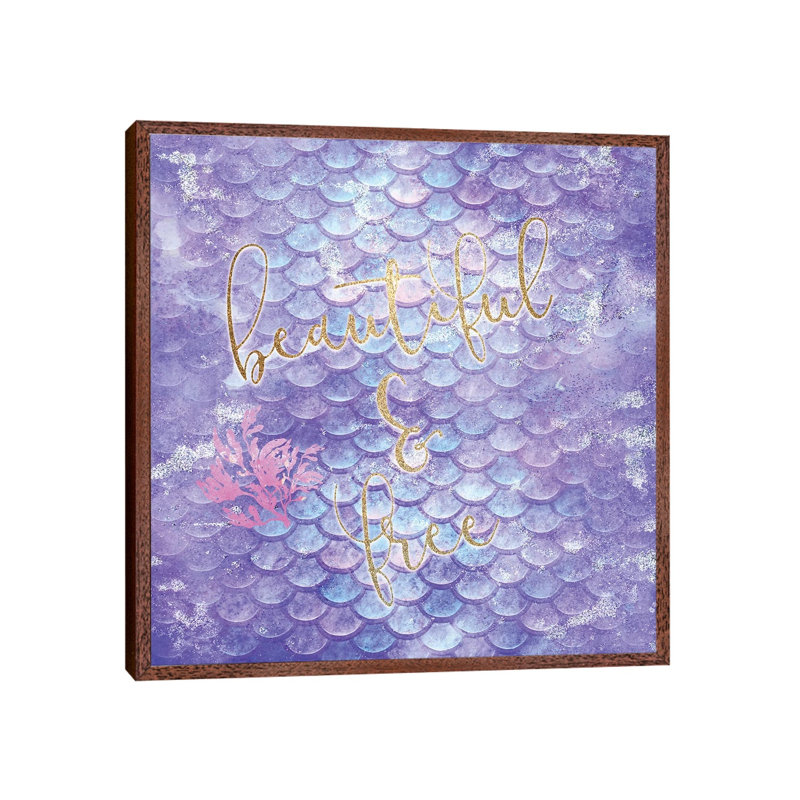 Line The Sea A by Kimberly Allen - Print on Canvas, Classic Brown Wood Framed, 45.72cm H x 45.72cm W x 3.81cm D
