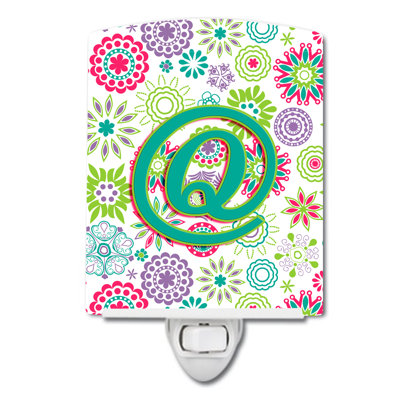 Flowers Initial Ceramic Night Light