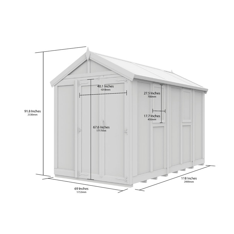 Total Sheds 6ft x 10ft Apex Glass Greenhouse - Horticultural Glass - Pressure Treated Timber - UK Manufactured