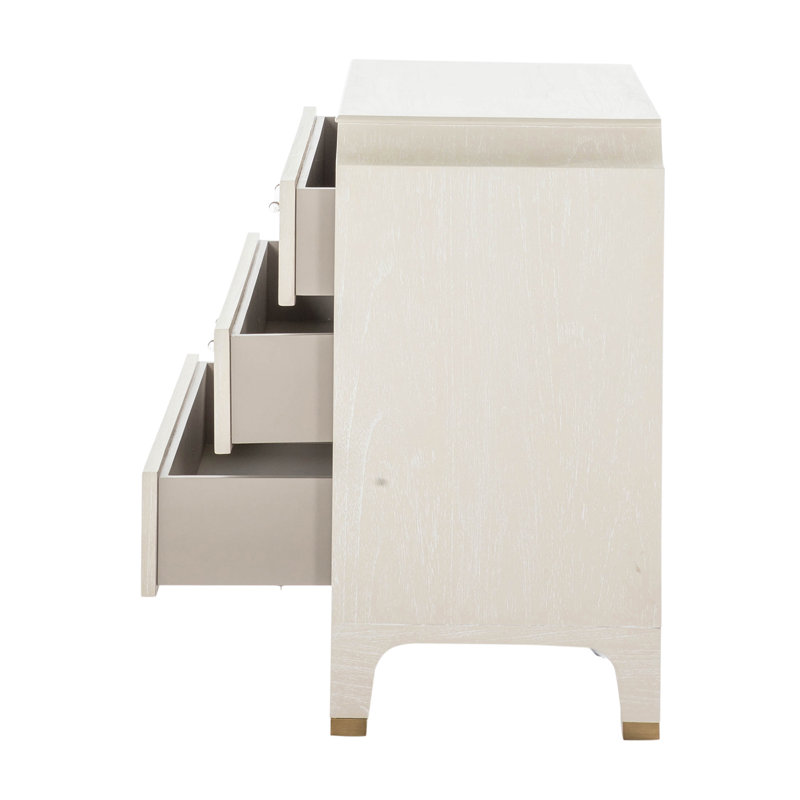 Alexandra 3 Drawer 32" W Solid Wood Chest, White