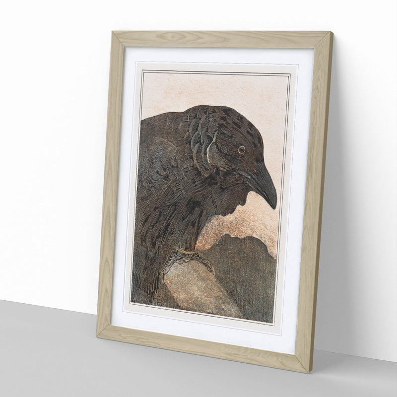 Crow by Theo Van Hoytema - Picture Frame Painting, 65cm H x 48cm W x 2cm D, Oak Framed
