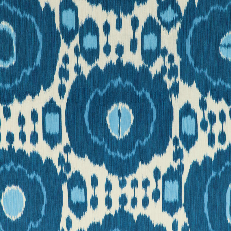 Louverne Mayenne Print 100% Linen Fabric, Blue