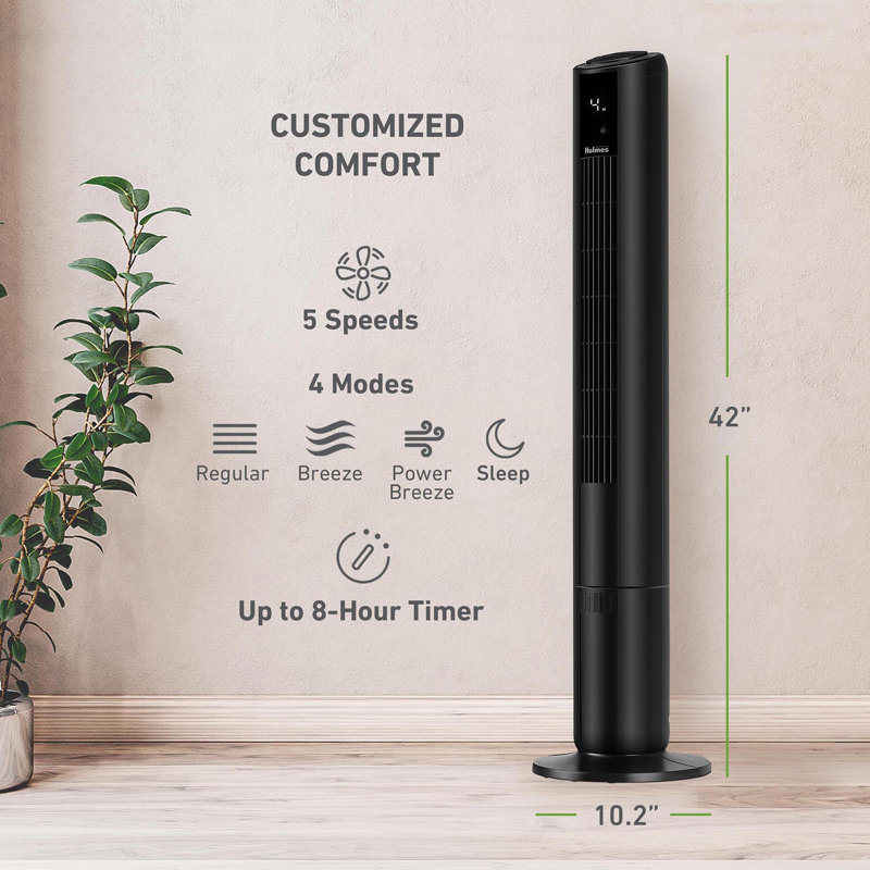 42" SmartConnect Wi-Fi Oscillating Digital Tower Fan, 5 Speeds, Remote Control