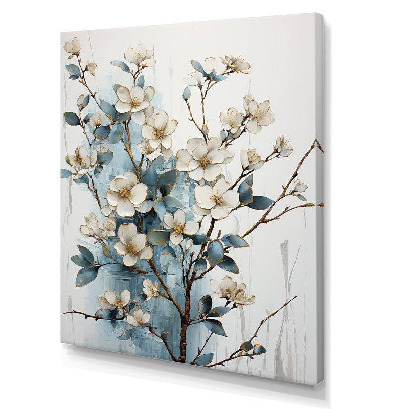 Reproduction sur toile White Dogwood Blossom Dreams II, Toile tendue, H 40 po x l 30 po x P 1,5 po