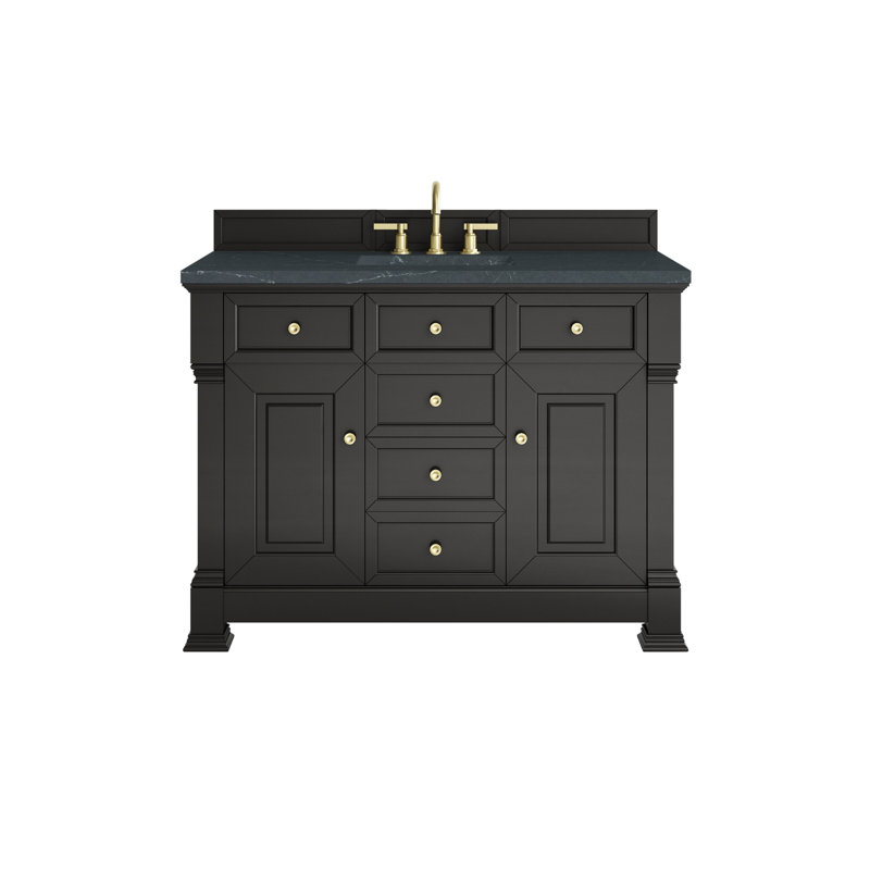 Brookfield 48'' W Single Vanity, Charcoal Soapstone, Black Onyx, Widespread