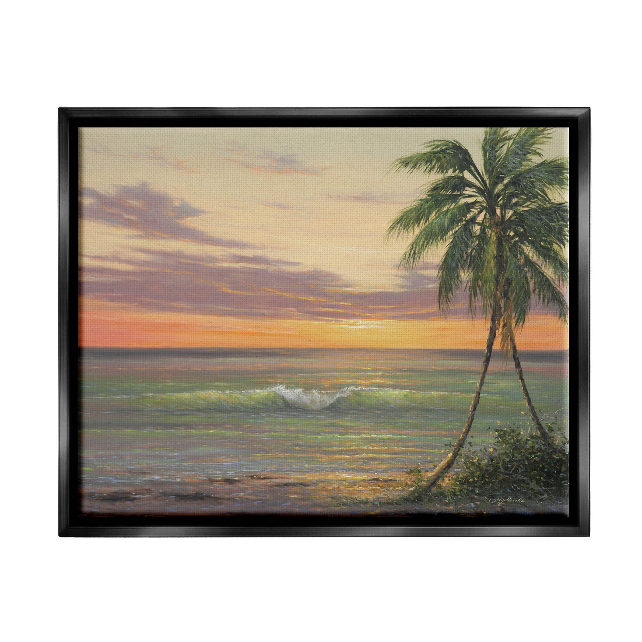 Dovecove Tropical Ocean Waves Beach Framed On Canvas Painting | Wayfair