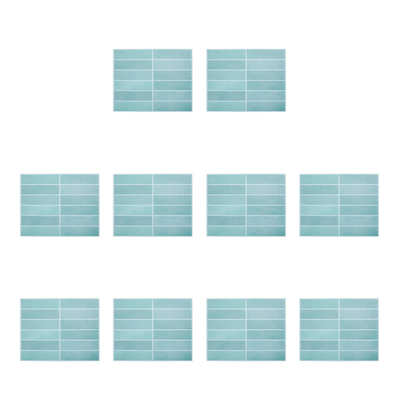 10Pcs Self-Adhesive Wall Tile Stickers, Teal