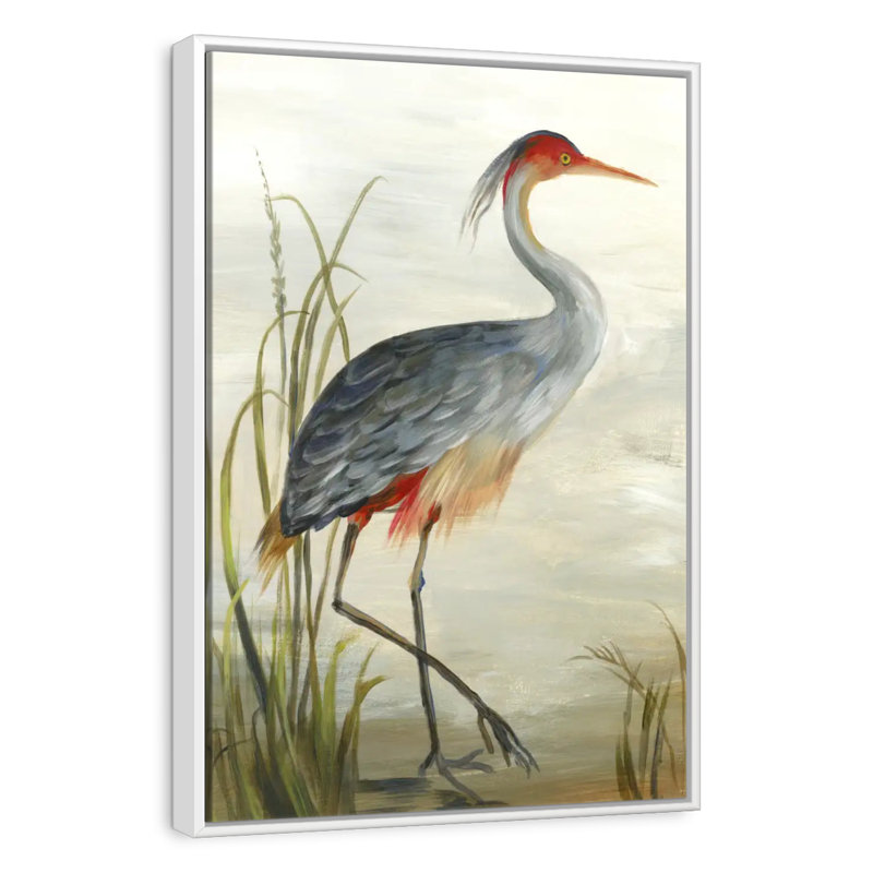 Héron cendré, Floating Frame White, 21 po x 31 po