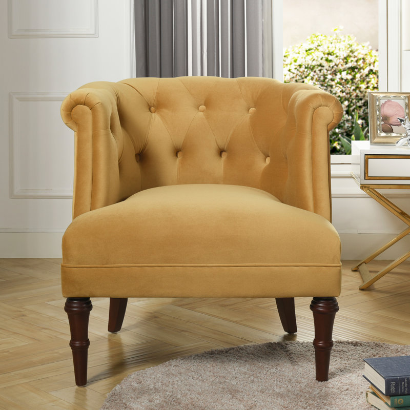 Fauteuil Chesterfield de 30,5 po Assiya, Doré