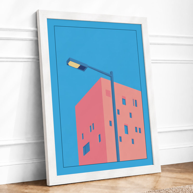 Coral Building At Noon Modern - Print, A3 - 42.0 x 29.7 cm, White