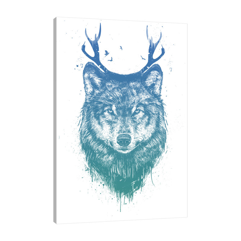 «Deer Wolf», toile tendue par Balazs Solti, H 42 po x l 28 po x P 1,5 po