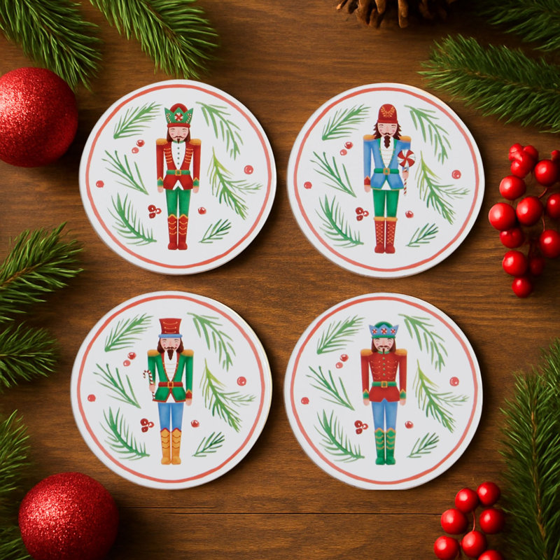 Lenox Bayberry Nutcracker Coaster Set of 4, Multicolor - One Size