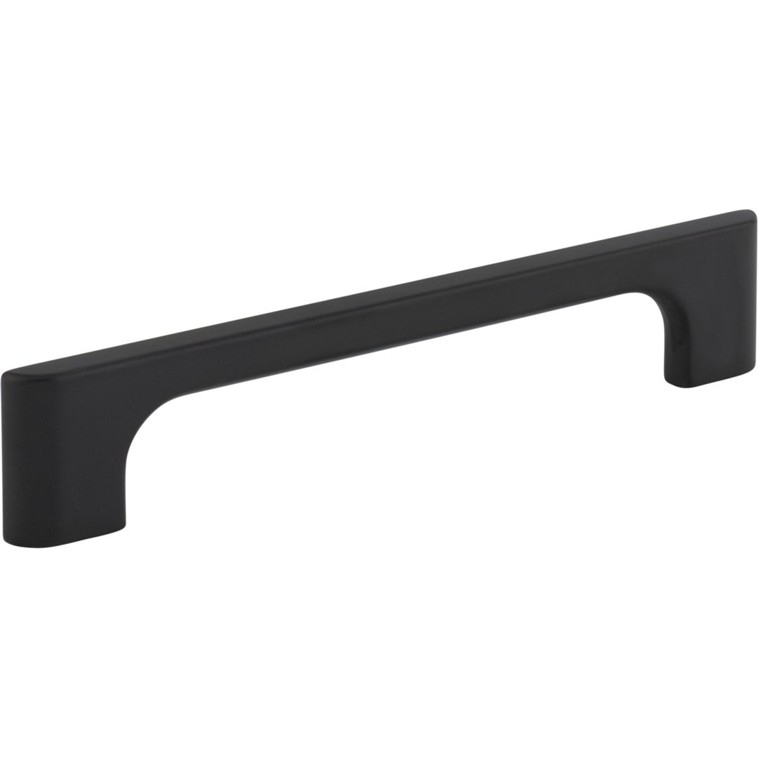 128 Mm Center-To-Center Matte Black Asymmetrical Leyton Cabinet Pull Jeffrey Alexander