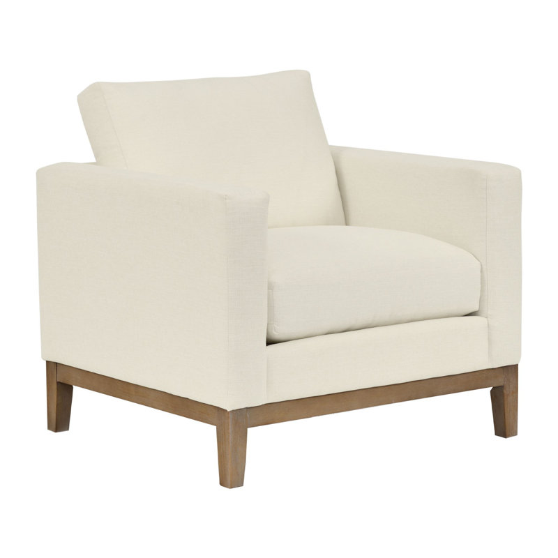 Bellah Upholstered Armchair, White 100% Polyester