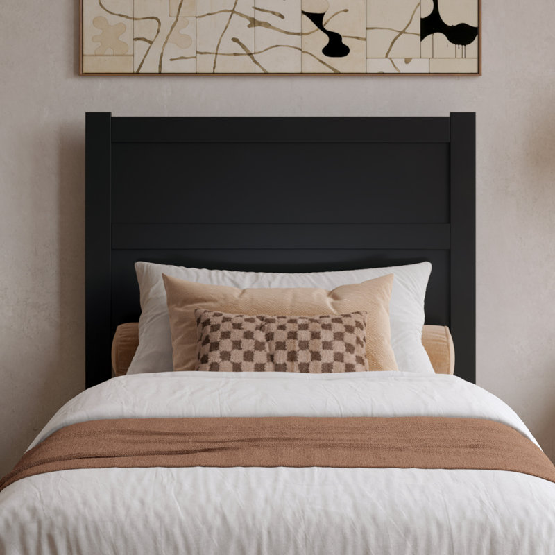 Aveline Wood Low Profile Platform Bed, Twin XL, Black
