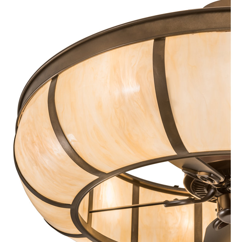 Craftsman Chocolate and Beige 5-Blade Chandel-Air with Lighting