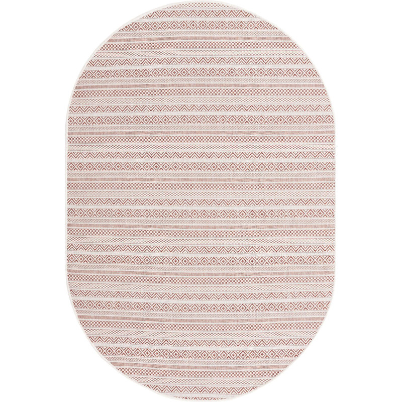 Tapis d'extérieur scintillant couleur brique, Ovale 3 pi 3 po x 5 pi 3 po