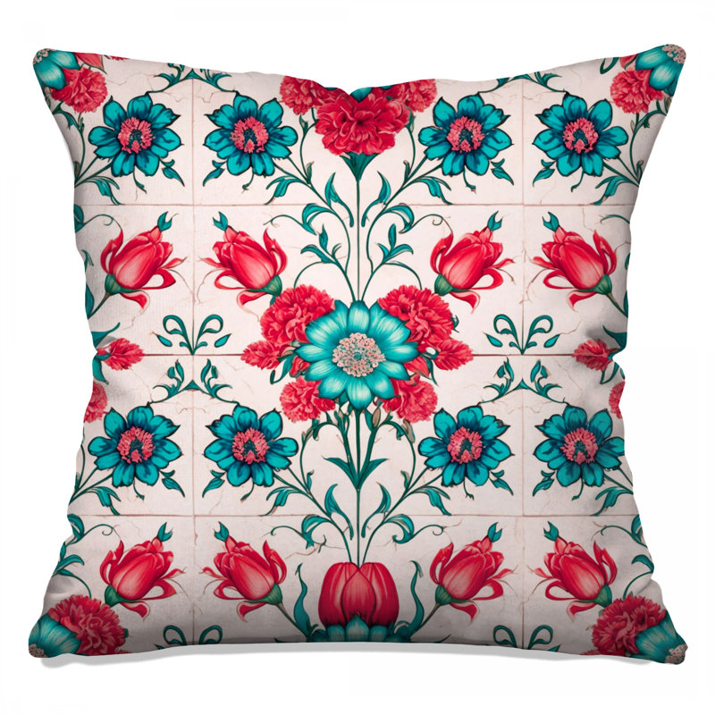 Coussins décoratifs à motif floral, 14 X 14 pouces