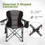 Chaise de camping surdimensionnée entièrement rembourrée avec soutien lombaire, 1 pièce | Structure en acier durable et tissu Oxford. Comprend une glacière pour 4 canettes, une poche latérale d'une capacité de 159 kg, un sac de transport, un porte-gobelet et une poche pour le sable.