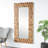 Corma Handmade Dimensional Square Mosaic Geometric Floor Mirror with Natural Wood Grain Pattern