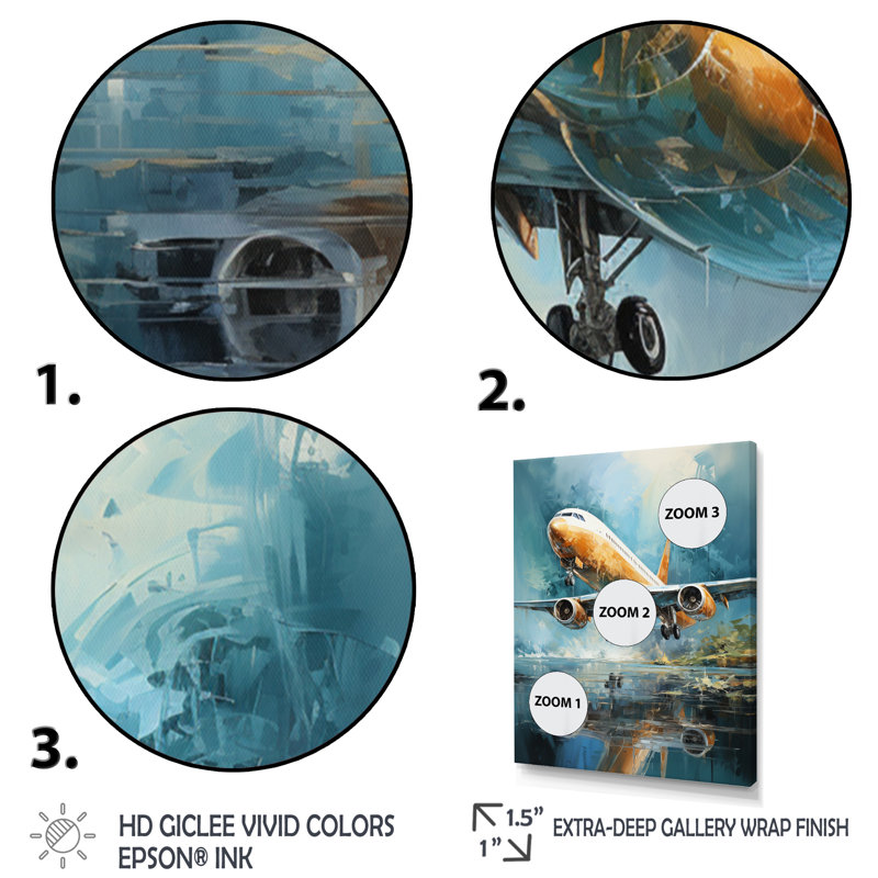 Plane Flight Reflection On Lake - Plane Wall Decor, Cadre photo noir, H 20 po x l 12 po x P 1 po