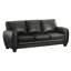 Ensemble de canapé moderne noir avec canapé confortable et causeuse en similicuir 2 pièces-247899964