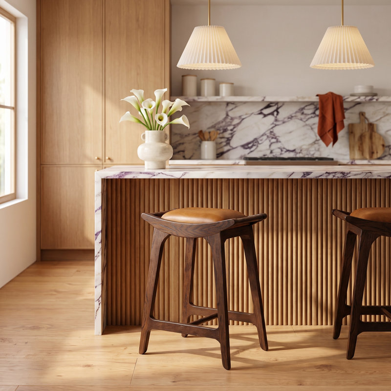 Porter Solid Oak Counter Stool, Mud Brown