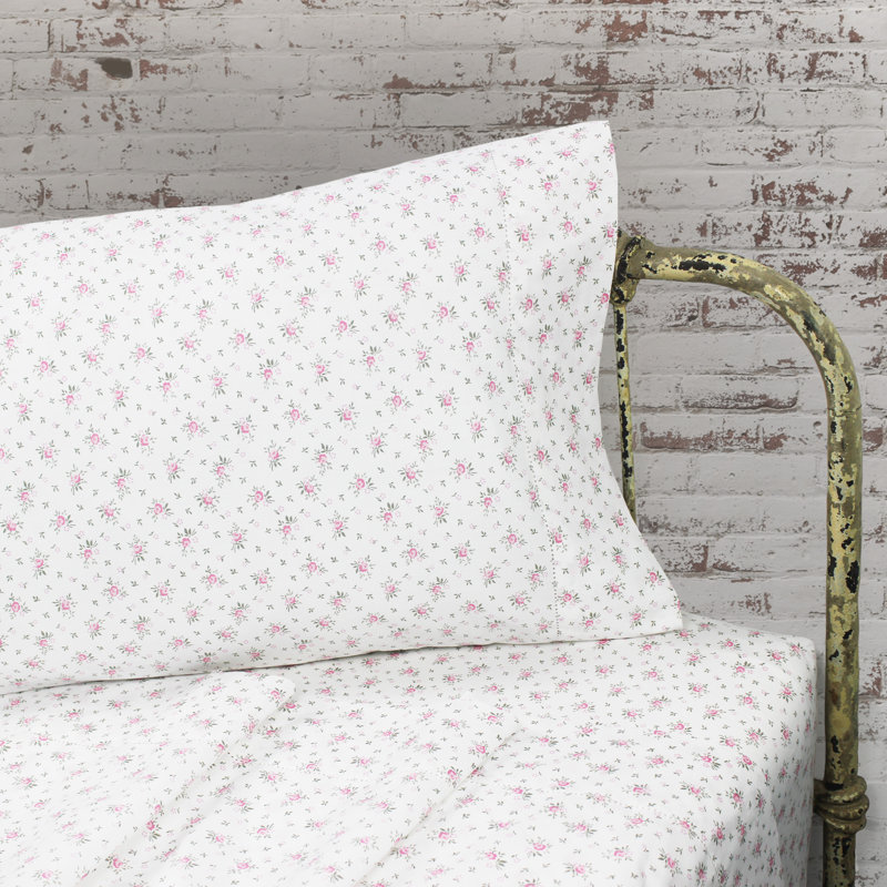 Ensemble de draps en percale 100% coton 200 fils Beford Lane, Très grand, Rose