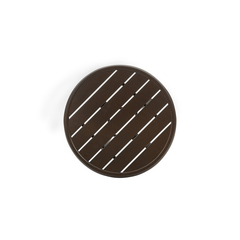 Slat Top 23" Round Side Table, Java