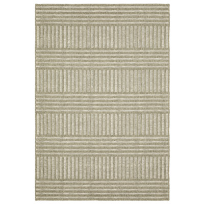 Tapis rayé en polypropylène tissé à la machine intérieur / extérieur gris / brun clair