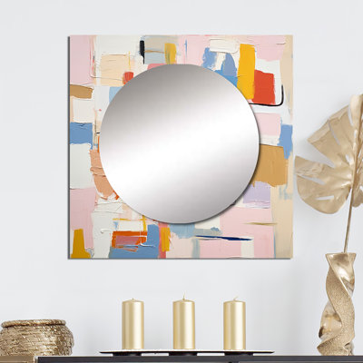 Floare - Abstract Painting Square Living Room Wall Mirror Art