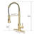 Touchless Kitchen Faucet With Pull Down - Automatic Smart In Contemporary Brushed Gold Look Sink Hygienic
