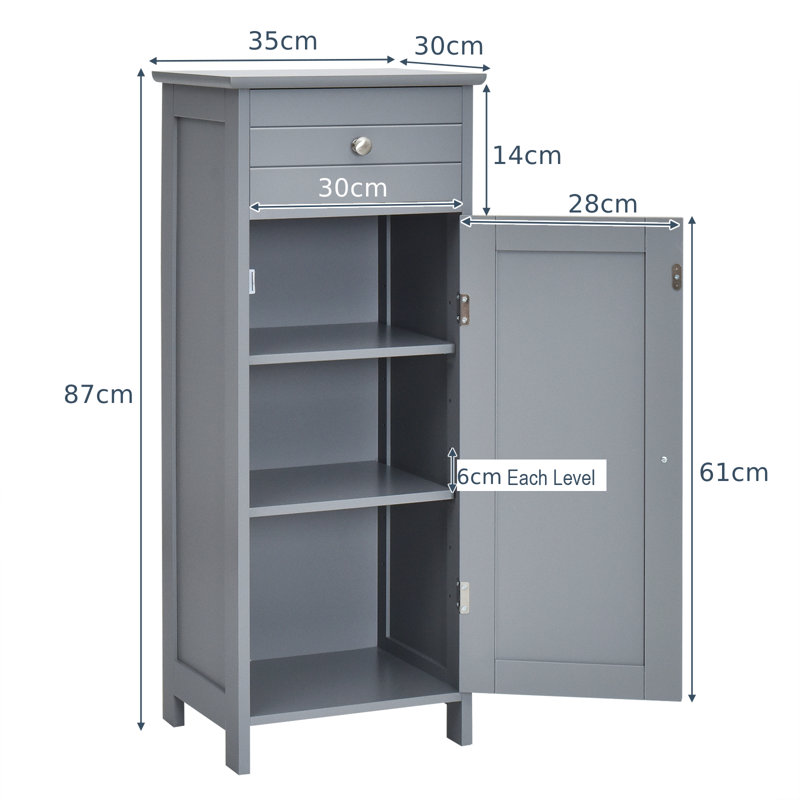 Halstein Bathroom Cabinet, Grey