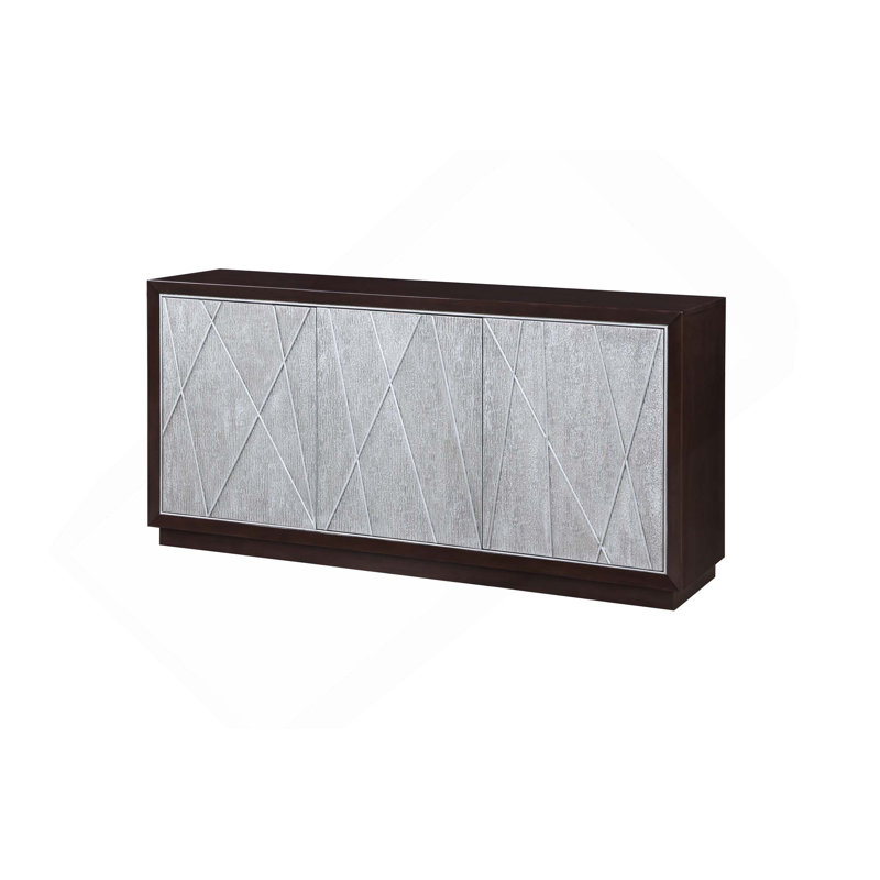 Console avec design exclusif, porte d'entrée à motif, portes à ouverture tactile, système de verrouillage magnétique et gestion des câbles