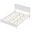 Grand lit plateforme en bois massif blanc, design moderne
