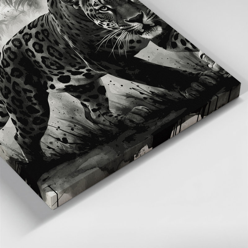 «Big Cats Jaguars», art mural sur toile grise, H 20 po x l 24 po