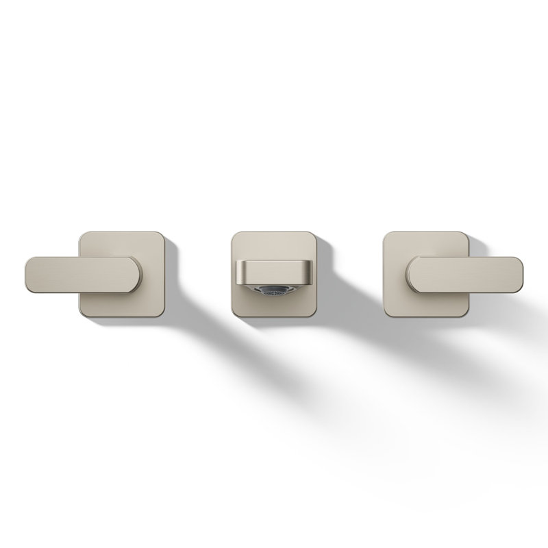 Parallel Wall-Mount Bathroom Sink Faucet Trim, Brushed Nickel