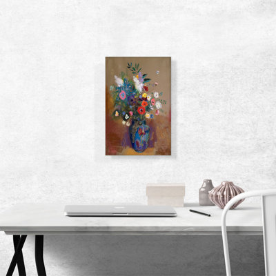 «Bouquet of Flowers 1905» par Odilon Redon, reproduction d'art sur toile tendue
