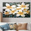 4 pièces de fleurs de plumeria blanches rétro - bleu sarcelle II - Plumeria-106157765