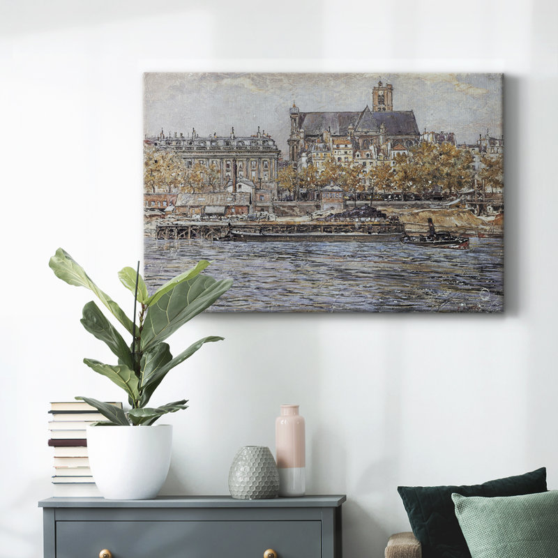 Paysage rétro - Dxxxvi, H 19 po x l 28 po x P 1,5 po, Toile tendue
