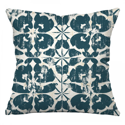 Coussin décoratif à carreaux, sergé de coton floral