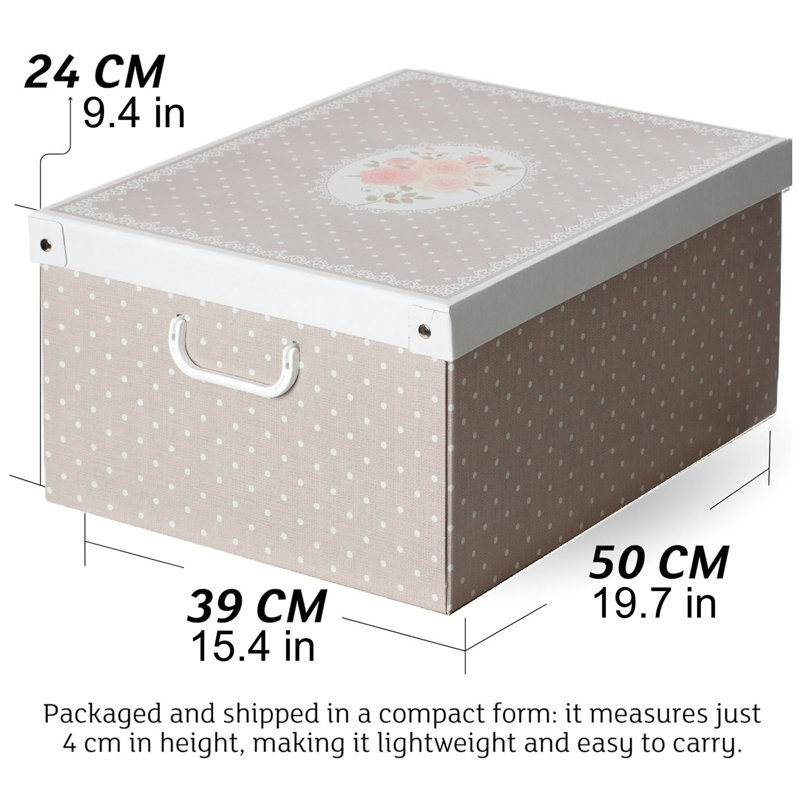 Boîte de rangement: grand paquet de 6 - pois gris