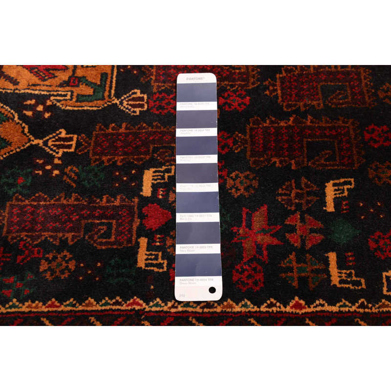 Tapis noir Teimani 3 pi 9 po x 6 pi 4 po