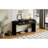 TREXM Curved Console Table With Storage, Wooden Entryway Table With 2 Drawers, Farmhouse Rustic Console Tables For Entryway, Hallway, Living Room, Distressed Black-1391261962