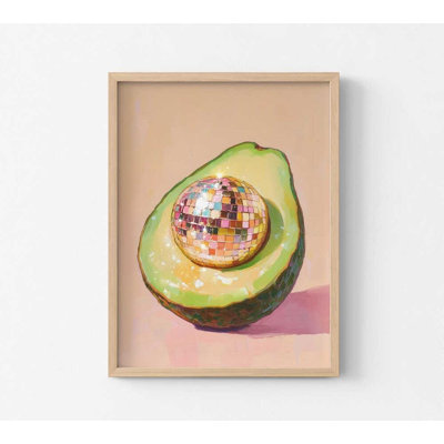 Avocado Disco Ball - Art vibrant de fruits | Impression murale personnalisable