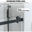 Porte de douche coulissante avec panneaux de verre trempé 6 / 8mm et rail carré en acier inoxydable-120652457