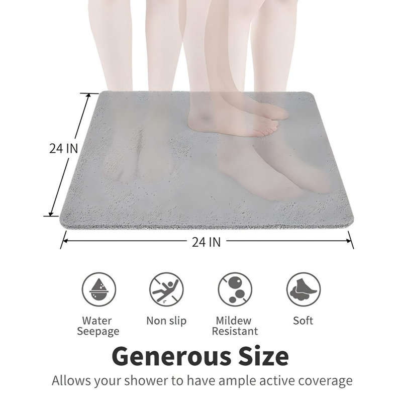 Non-Slip Comfortable Textured Surface Bathroom Mat, Quick Drying And Easy To Clean, Suitable For Wet Areas, No Suction Cup