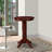 Ava 42 Inch Wood Pub Bar Table, Sunburst Design, Carved Pedestal, Dark Brown-1309883631